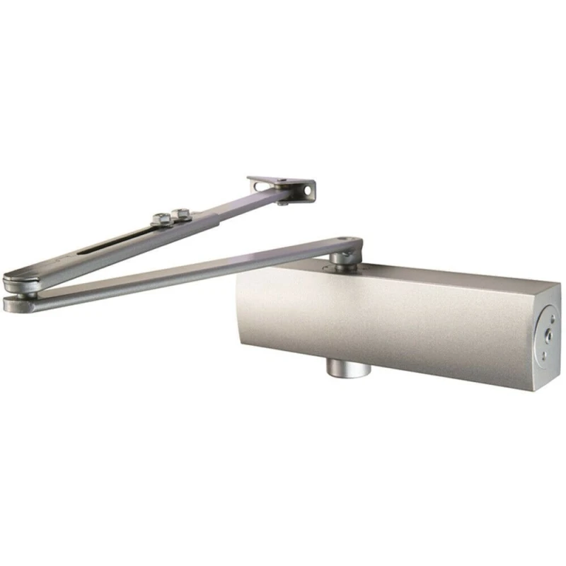 Image of Loops Full Cover Overhead Door Closer Variable Power 2 5 Left or Right Handed Silver Metallics