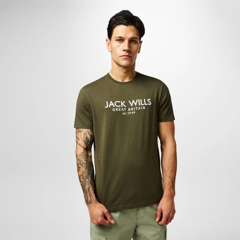 Image of Jack Wills Carnaby Logo T-Shirt - Green Green XS
