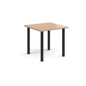 Image of Rectangular Black radial leg meeting table 800mm x 800mm - beech