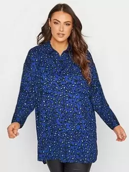 Image of Yours Oversized Boyfriend Shirt - Blue Size 26-28, Women