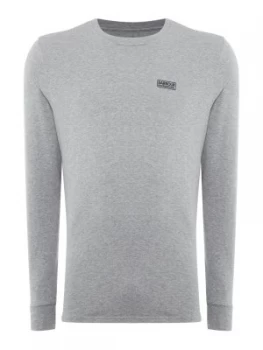 Image of Mens Barbour Long Sleeve International Logo Tee Grey Marl