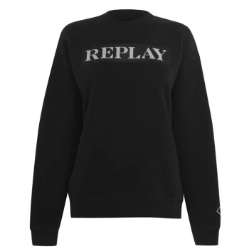 Image of Replay Glitter Box Sweatshirt - Black