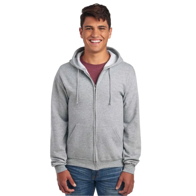 Image of JERZEES Mens Nublend Full Zip Hoodie in Mid Grey Size: Small Mid Grey Male S