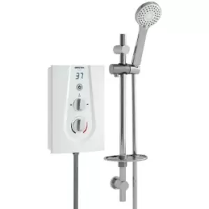 Image of Bristan Glee Thermostatic Electric Shower 8.5kW White Chrome Modern Round Head