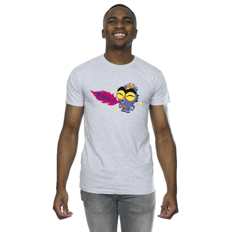 Image of Disney Men Big Hero 6 Baymax Fred Fired Up T-Shirt in Grey Size: Small Grey S Male 5059934896642