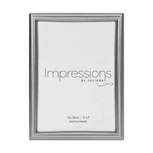 Image of 5" x 7" - Impressions Textured Silver Finish Photo Frame