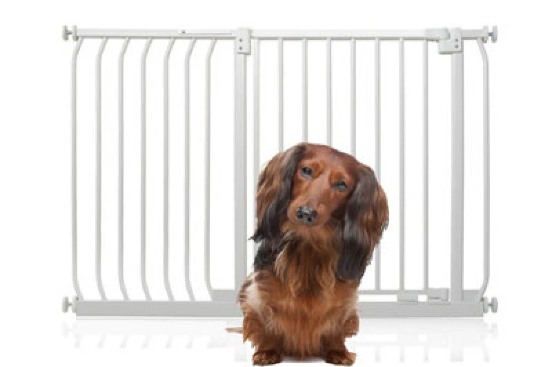 Image of Bettacare Elite Pressure Dog Gate, 116Cm - 125Cm, Matt White, Pressure Fit Pet Gate For Dog And Puppy