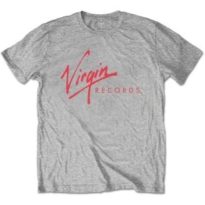 Image of Virgin Records - Logo Unisex Medium T-Shirt - Grey