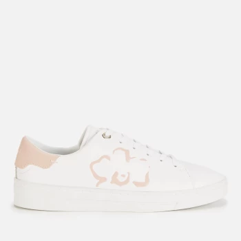 Image of Ted Baker Womens Tarliah Leather Cupsole Trainers - White/Pink - UK 5