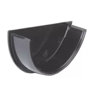 Image of Polypipe Half Round Gutter Stop End Internal - 112mm - Black
