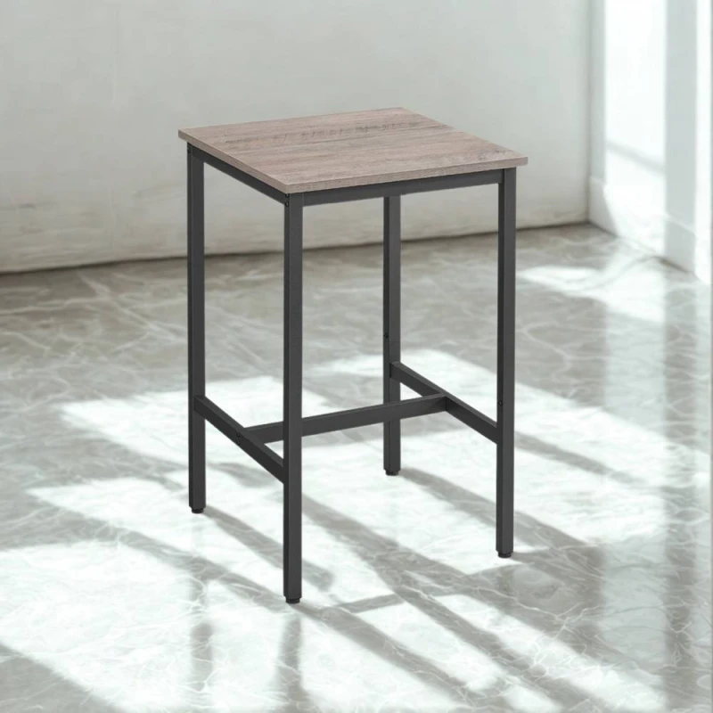 Image of Pirlo Plush Square Kitchen Counter Height Breakfast Bar Table Greige in Grey Grey Unisex