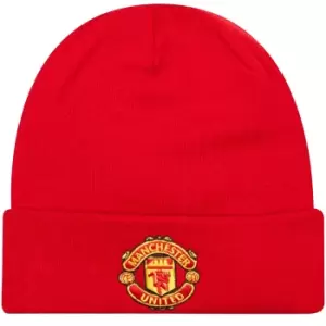 Image of Manchester United FC New Era Knitted Beanie (One Size) (Red)