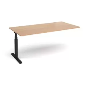 Image of Elev8 Touch boardroom table add on unit 2000mm x 1000mm - Black frame and beech top
