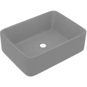 Image of Luxury Wash Basin Matt Light Grey 41x30x12cm Ceramic Vidaxl Grey