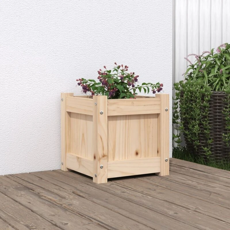 Image of vidaXL Garden Planter 31x31x31cm Solid Wood Pine, Brown 837394