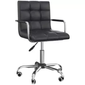 Image of Vinsetto Mid Back Home Office Chair Swivel Computer Chair with Armrests - Black