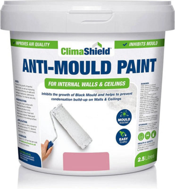 Image of Smartseal Anti Mould Paint - Berry Sorbet (5L) For Bathroom, Kitchen And Bedroom Walls & Ceilings, Pink 5.061E+12