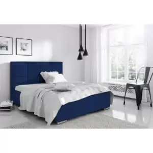 Image of Bulia Upholstered Beds - Plush Velvet, Small Double Size Frame, Blue - Blue