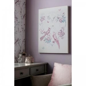 Image of Elegant Songbirds Metallic and Glitter Printed Canvas