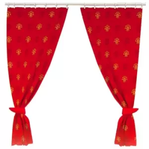 Image of Manchester United Official Curtains (One Size) (Red)