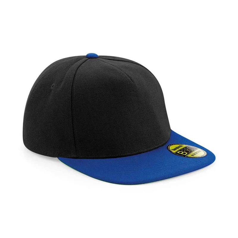 Image of Beechfield Womens Original Flat Peak Snapback Cap in Jet Black Jet Black Female One Size