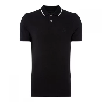 Image of Armani Exchange Tipped Collar Polo Shirt Black Size M Men