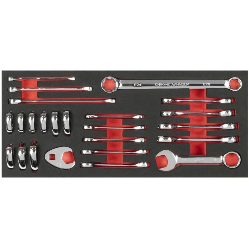 Image of Sealey Premier 24 Piece Spanner Set in Module Tray TBT50