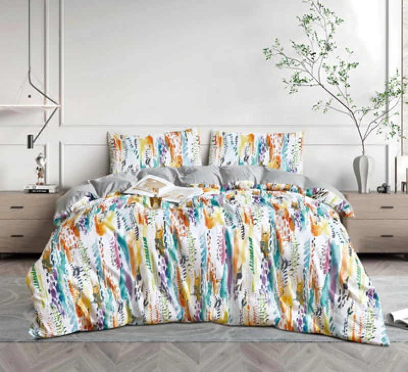 Image of Ezysleep Ezysleep Elodie Floral Printed Duvet Set Size: Double Multi Double Unisex 0721545336279