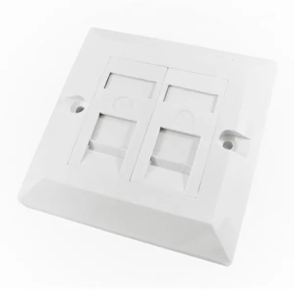 Image of Novatech Dual Cat5e Faceplate w/4 Ports