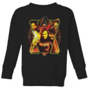 Image of Avengers Endgame Distressed Sunburst Kids Sweatshirt - Black - 7-8 Years