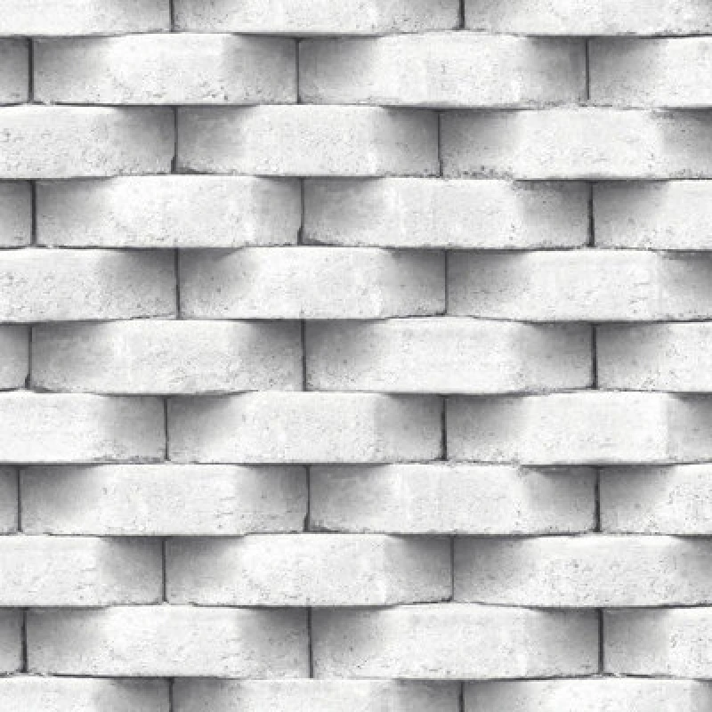 Image of Muriva White Brick Brick Effect Embossed Wallpaper