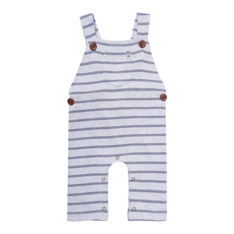 Image of Lilly + Sid Textured Stripe Dungarees Multi male