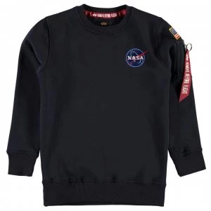 Image of Alpha Industries NASA Badge Crew Neck Sweater - Rep Blue