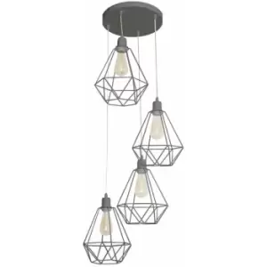 Image of Helam Karo Cluster Pendant Ceiling Light Grey 35cm