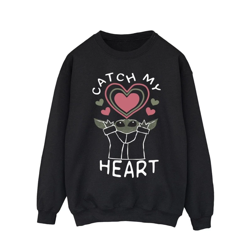 Image of Star Wars Star Wars Men Catch My Heart Sweatshirt in Black Size: Small Black S Male 5063376348263