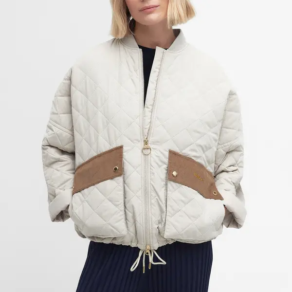 Image of Barbour Bowhill Harlequin-Quilted Shell Jacket - UK 14