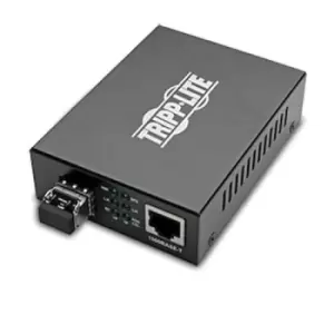 Image of Tripp Lite N785-INT-LC-MM Gigabit Multimode Fiber to Ethernet Media Converter 10/100/1000 LC International Power Supply 850 nm 550M (1804.46 ft.)