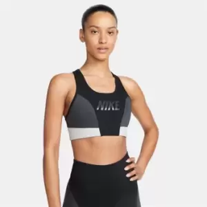 Image of Nike Dri-FIT Swoosh Womens Medium-Support 1 Piece Pad Logo Sports Bra - Black