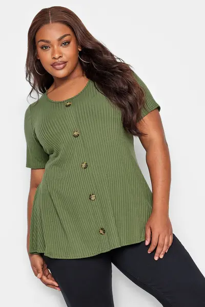 Image of Yours Ribbed Swing Top Green