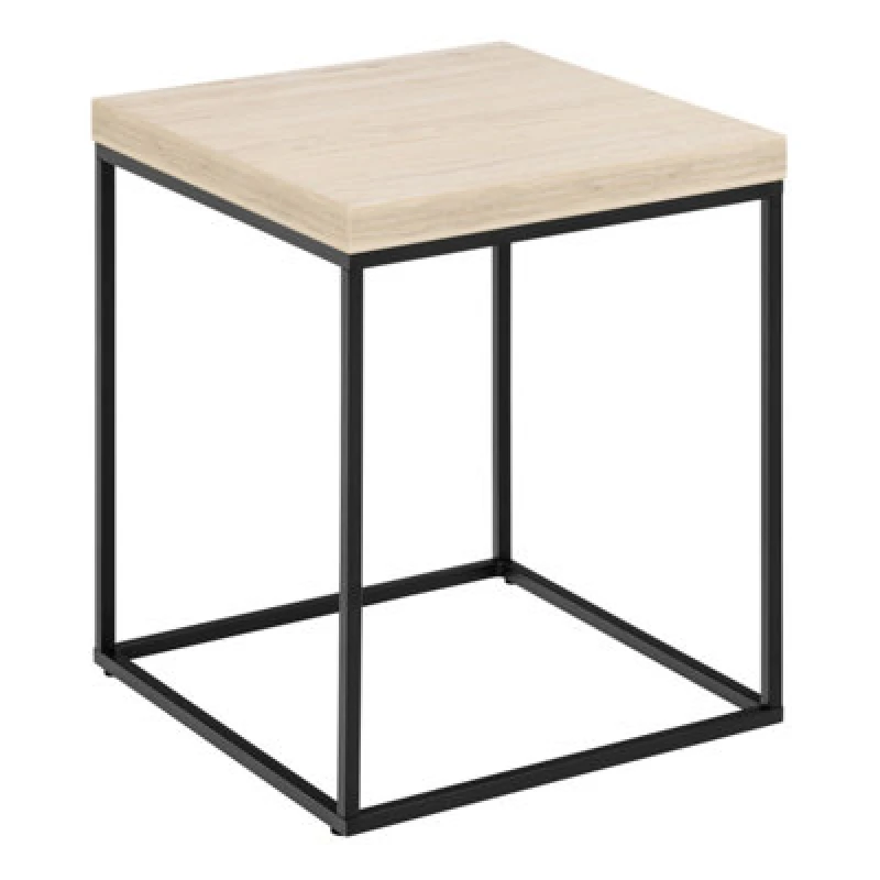 Image of Furniture To Go Barossa Coffee Table With Light Oak Top & Black Steel Base 40Cm