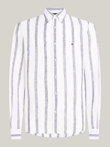 Image of Tommy Hilfige Triple Stripe Linen Shirt - XL Multi Shirts male MW0MW346120FA XL