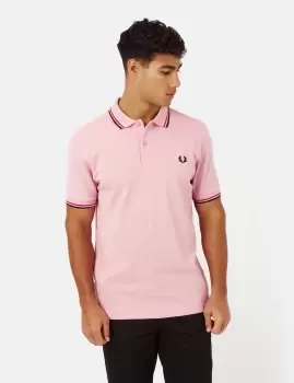 Image of Fred Perry Twin Tipped Polo Shirt - Chalk Pink/Washed Red
