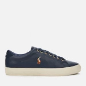 Image of Polo Ralph Lauren Mens Longwood Perforated Leather Low Top Trainers - Newport Navy - UK 10