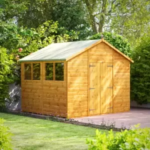 Image of Power Sheds 8 x 10ft Double Door Apex Shiplap Dip Treated Shed