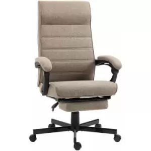 Image of Vinsetto - High-Back Home Office Chair with Adjustable Height and Footrest Brown - Brown