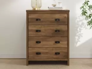 Image of GFW Boston Knotty Oak Effect 4 Drawer Chest of Drawers