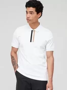Image of BOSS Paras 19 Regular Fit Polo Shirt - White, Size L, Men