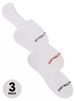 Image of Emporio Armani Bodywear 3 Pack Of Invisible Socks - White