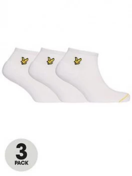 Image of Lyle & Scott Ross 3 Pack Trainer Sock - White