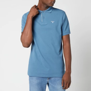 Image of Barbour Mens Tartan Pique Polo Shirt - Pigment Blue - S